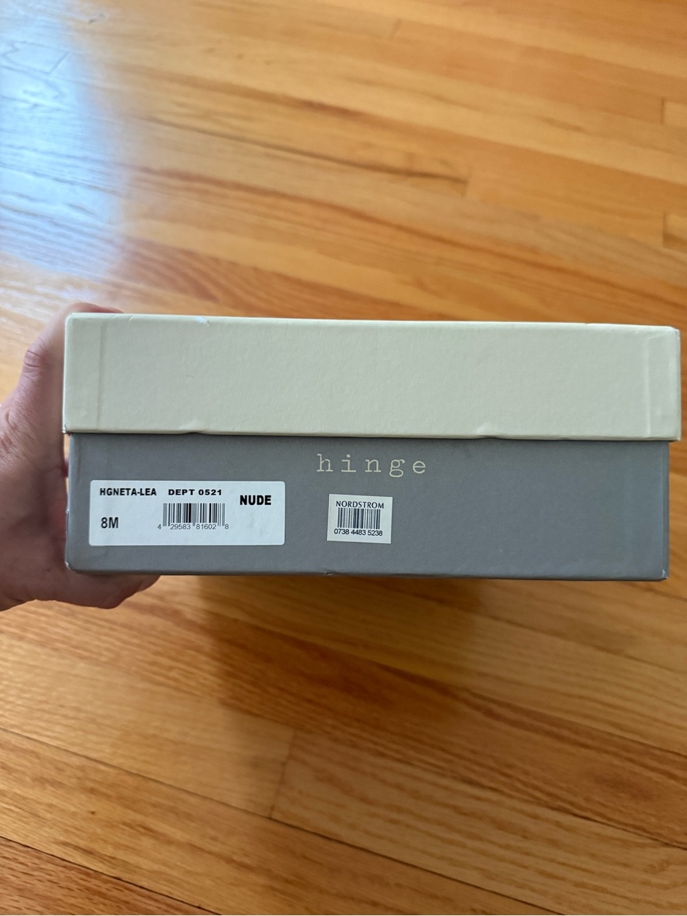 hinge Two-Tone Shoe Storage Box in Nude and Gray